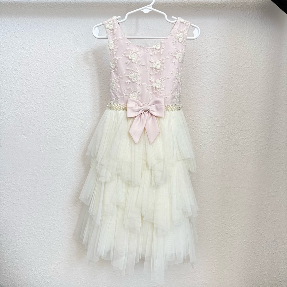 AMERICAN PRINCESS Holiday Pink and Cream Dress